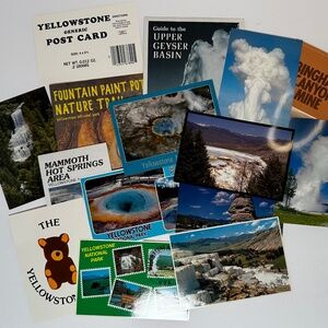 Vintage Yellowstone National Park Postcards & Brochures Lot (1988) | Unused